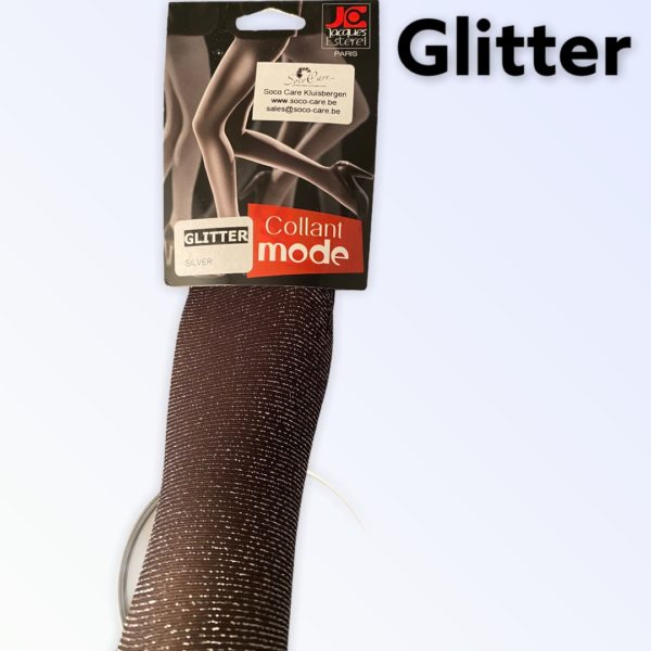 Fantasiepanty Glitter - Silver/Zwart
