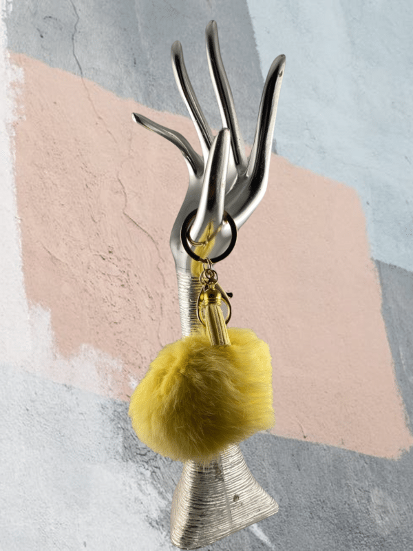 Sleutelhanger Pompon met Kwastje - Geel