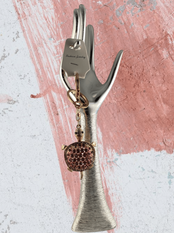 Sleutelhanger Strass Schildpad - Roos