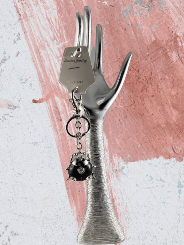 Sleutelhanger Strass Lieveheersbeestje - Zwart