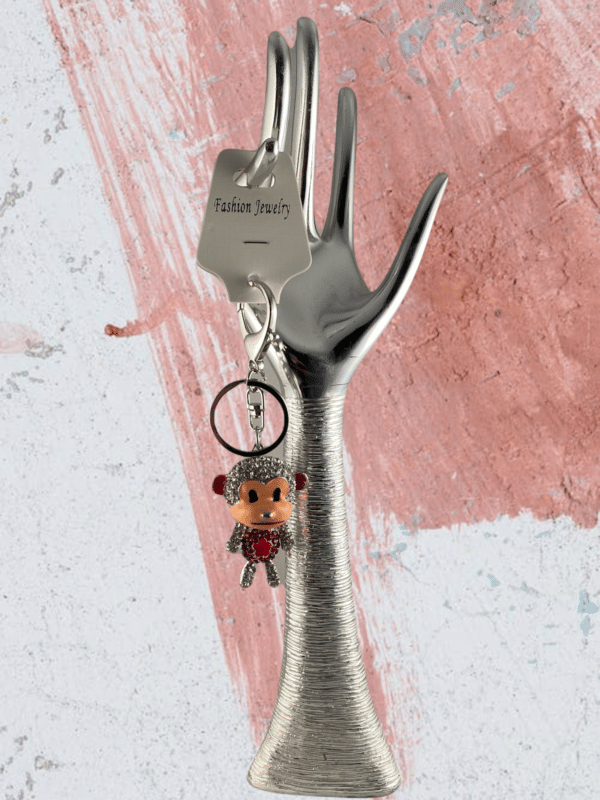 Sleutelhanger Strass Aap - Roos