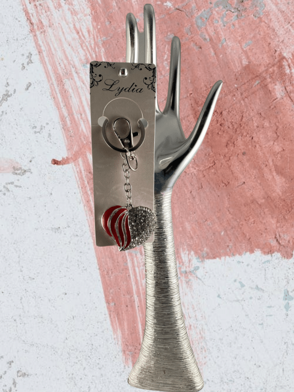 Sleutelhanger Strass Hart - Rood