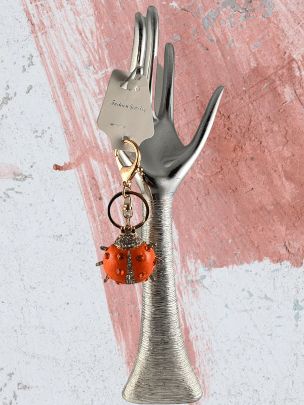 Sleutelhanger Strass Lieveheersbeestje - Oranje